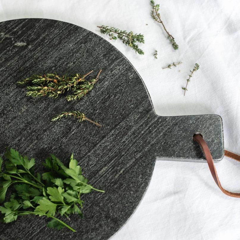 Black Marble Round Chopping Board by Arthur Cameron