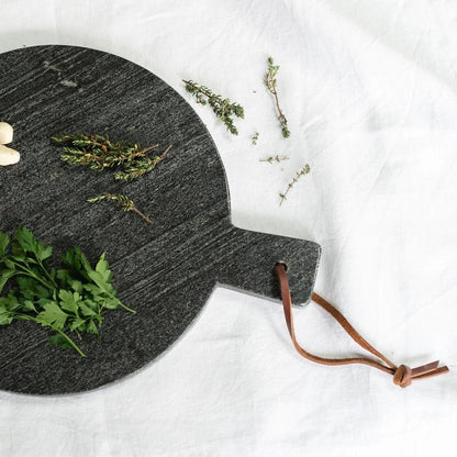 Black Marble Round Chopping Board by Arthur Cameron