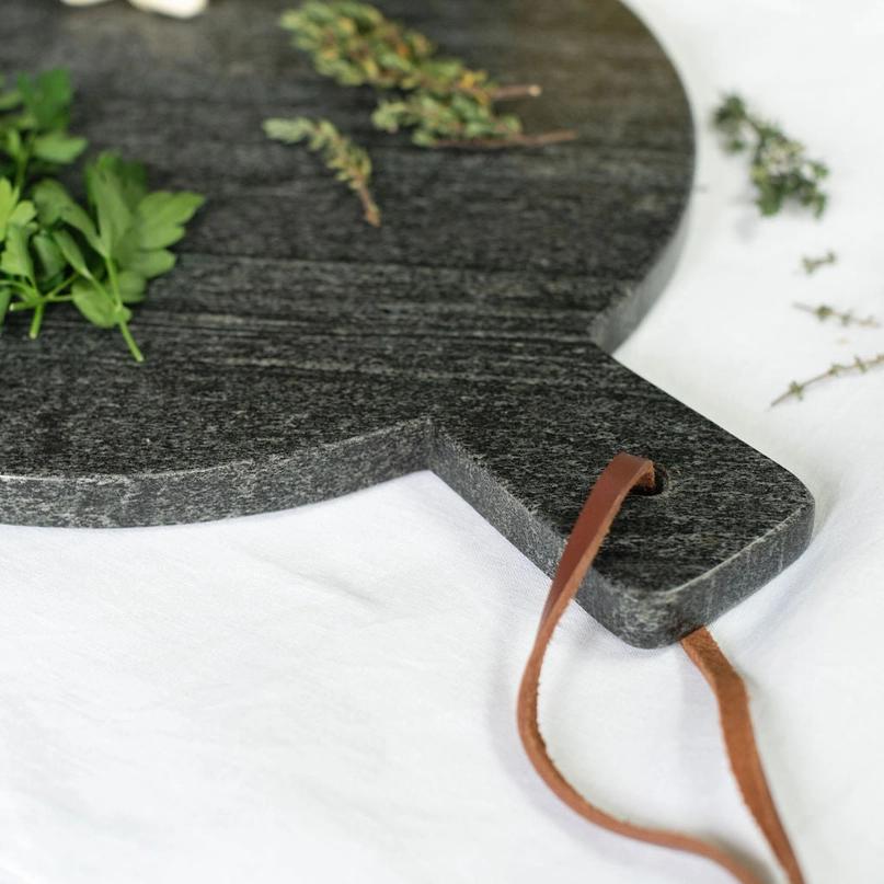 Black Marble Round Chopping Board by Arthur Cameron