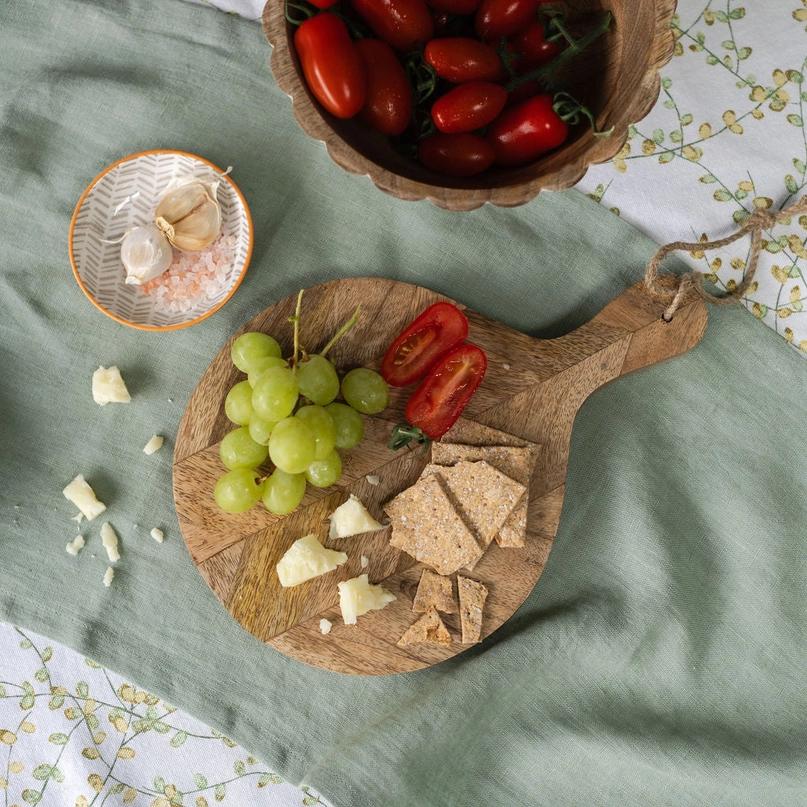 Troyes Small Chevron Patterned Wooden Serving Board by Arthur Cameron