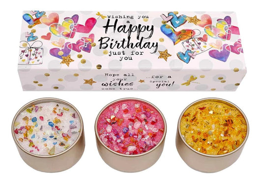 Just Because Candles Three Lites – Happy Birthday