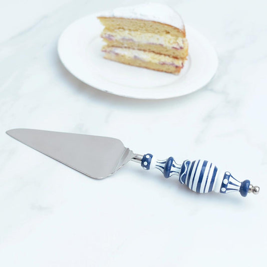 Blue and White Artisan Cake Server