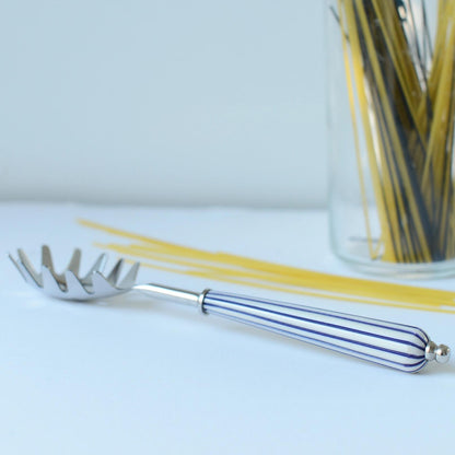 Blue & White Striped Pasta Ladle