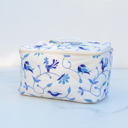 Embroidered Wash Bag by the Blue & White Company