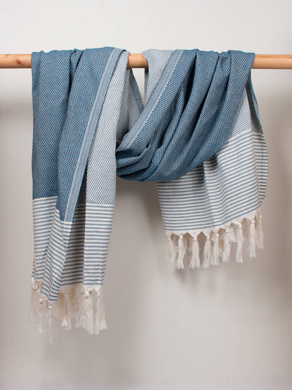 The Amalfi Hammam Towel in Indigo by Bohemia Design