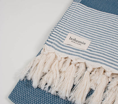 The Amalfi Hammam Towel in Indigo by Bohemia Design