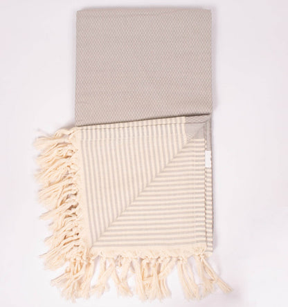 The Amalfi Hammam Towel in Pearl Grey