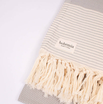 The Amalfi Hammam Towel in Pearl Grey