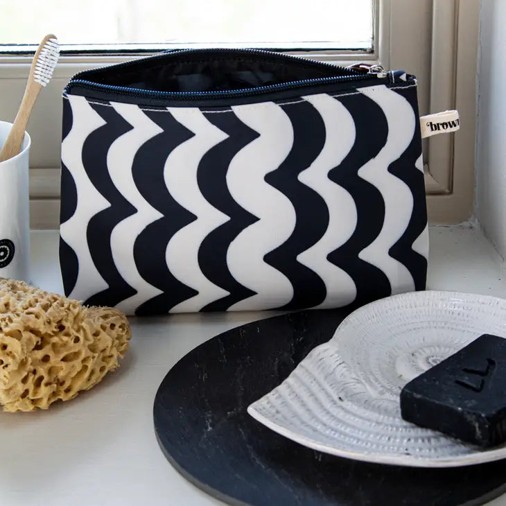 Wave Wide Make Up Bag by Brownstone London