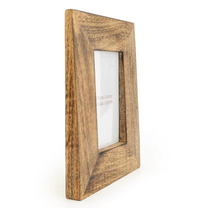 Dark Brown Wedge Photo Frame Mango Wood