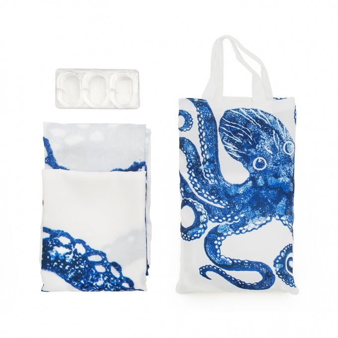 Octopus Blue Shower Curtain