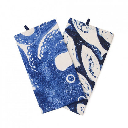 Octopus & Shoal Fish Tea Towel set/2