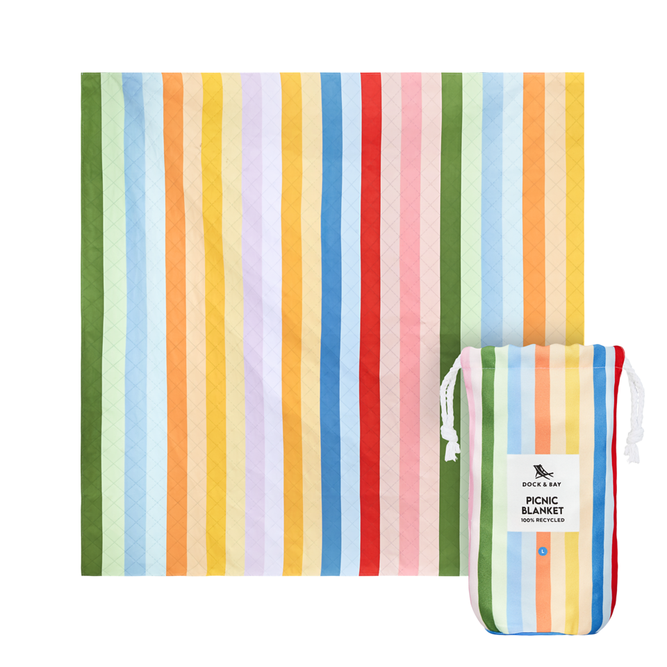 Candy Stripes Picnic Blanket bu Dock & Bay