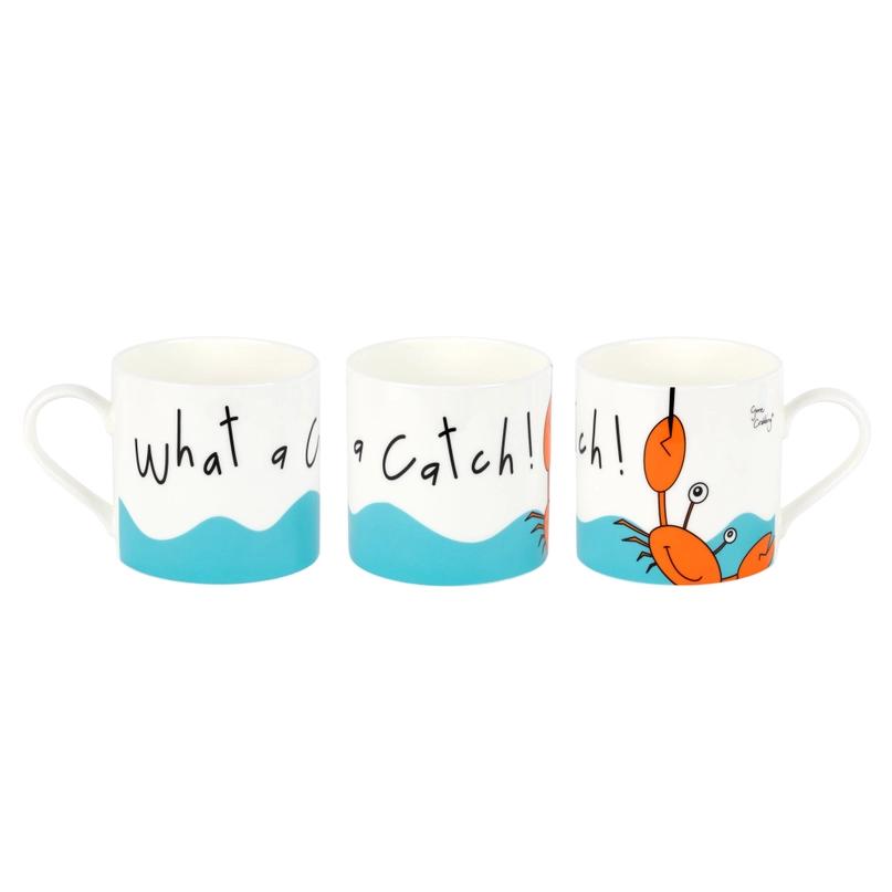 What A Catch Large Mug by Gone Crabbing