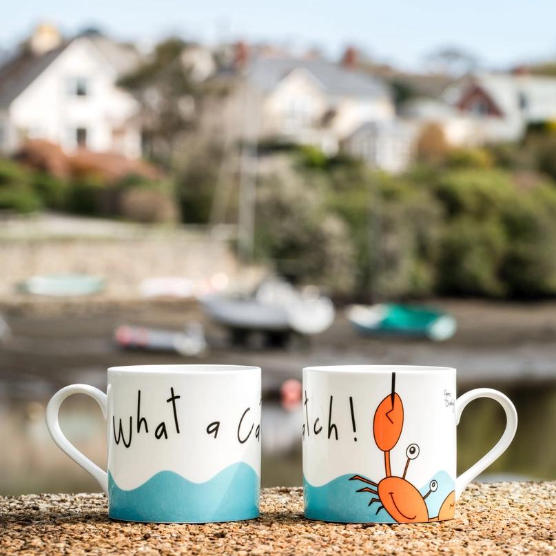 What A Catch Large Mug by Gone Crabbing