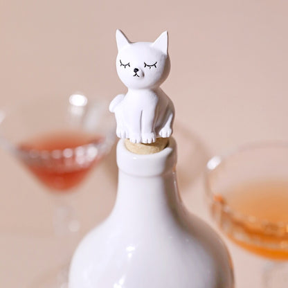 Seated Cat Bottle Stopper