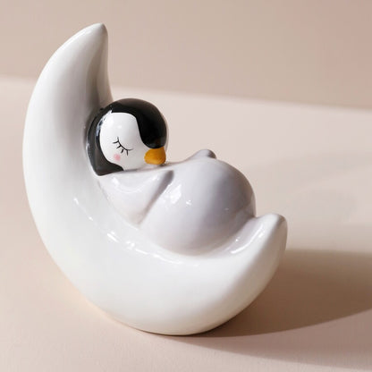 Sleeping Penguin Moon Money Box