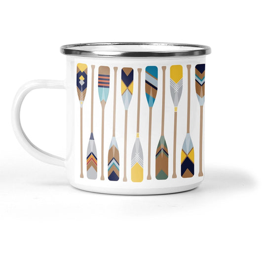 Oars Enamel Metal Tin Cup by Mustard & Gray