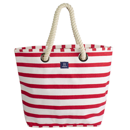 Breton Stripe Canvas Beach Bag, Red