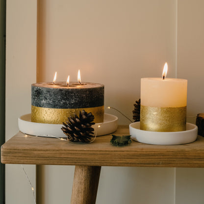 Winter Thyme Gold Half-Dipped Multiwick Candle