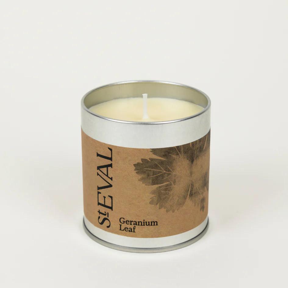 St Eval Geranium Leaf Scented Tin Candle