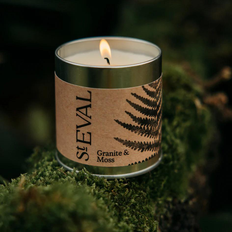 St Eval Granite & Moss Scented Tin Candle