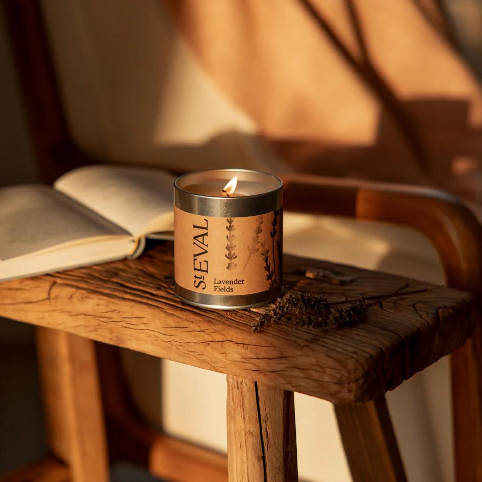 Lavender Fields Scented Tin Candle by St Eval