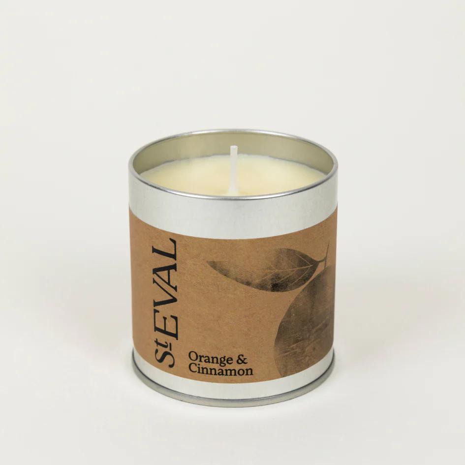 St Eval Orange & Cinnamon Scented Tin Candle