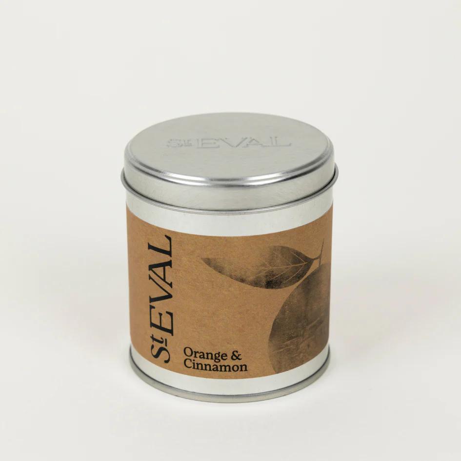 St Eval Orange & Cinnamon Scented Tin Candle