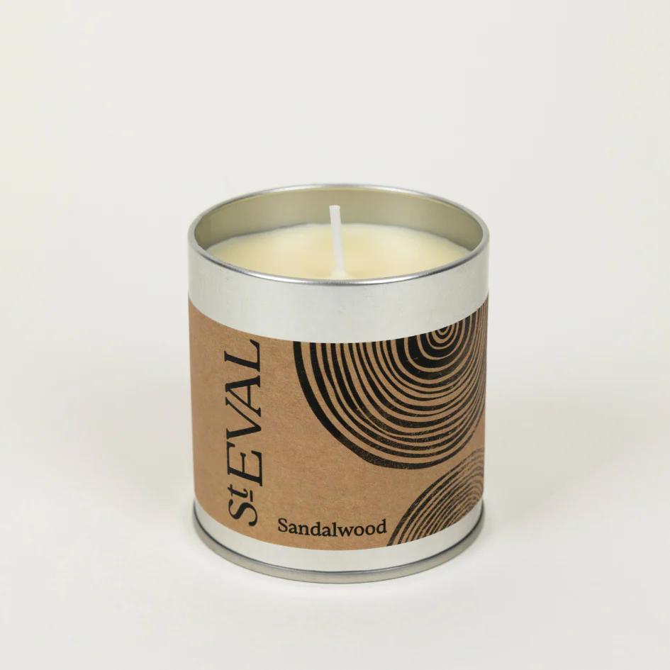 St Eval Sandalwood Scented Tin Candle