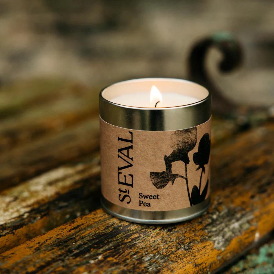 St Eval Sweet Pea Scented Tin Candle