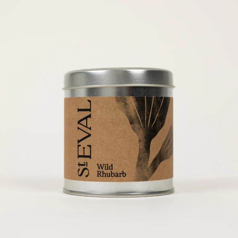 St Eval Wild Rhubarb Scented Tin Candle