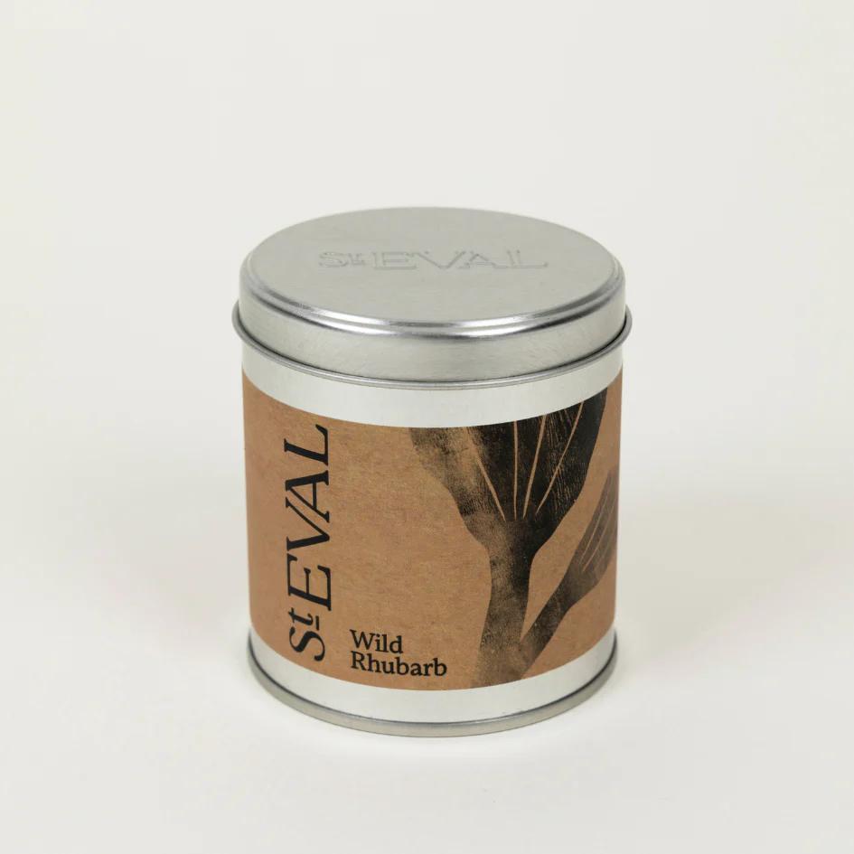 St Eval Wild Rhubarb Scented Tin Candle