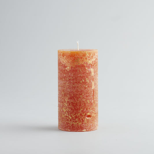 Orange & Cinnamon Gold Marbled Pillar