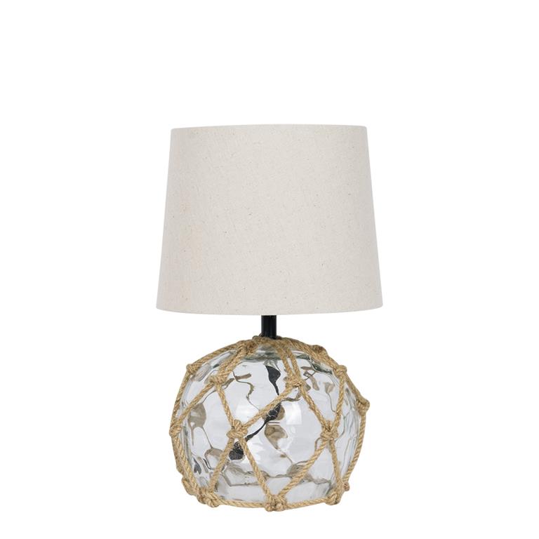 White Glass Buoy Table Lamp