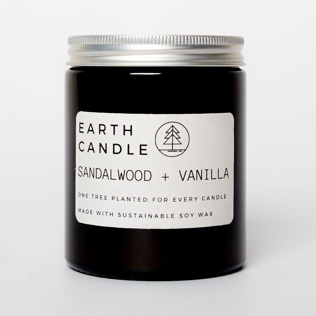 Sandalwood Wooden Wick Candle by Earth Candle Co