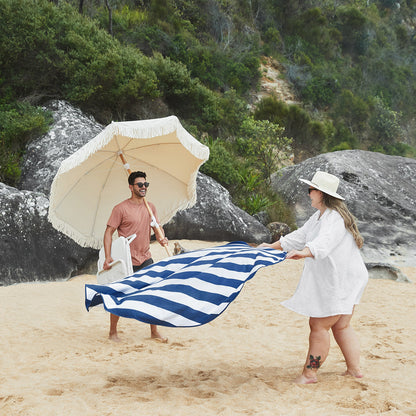 Blue beach picnic blanket