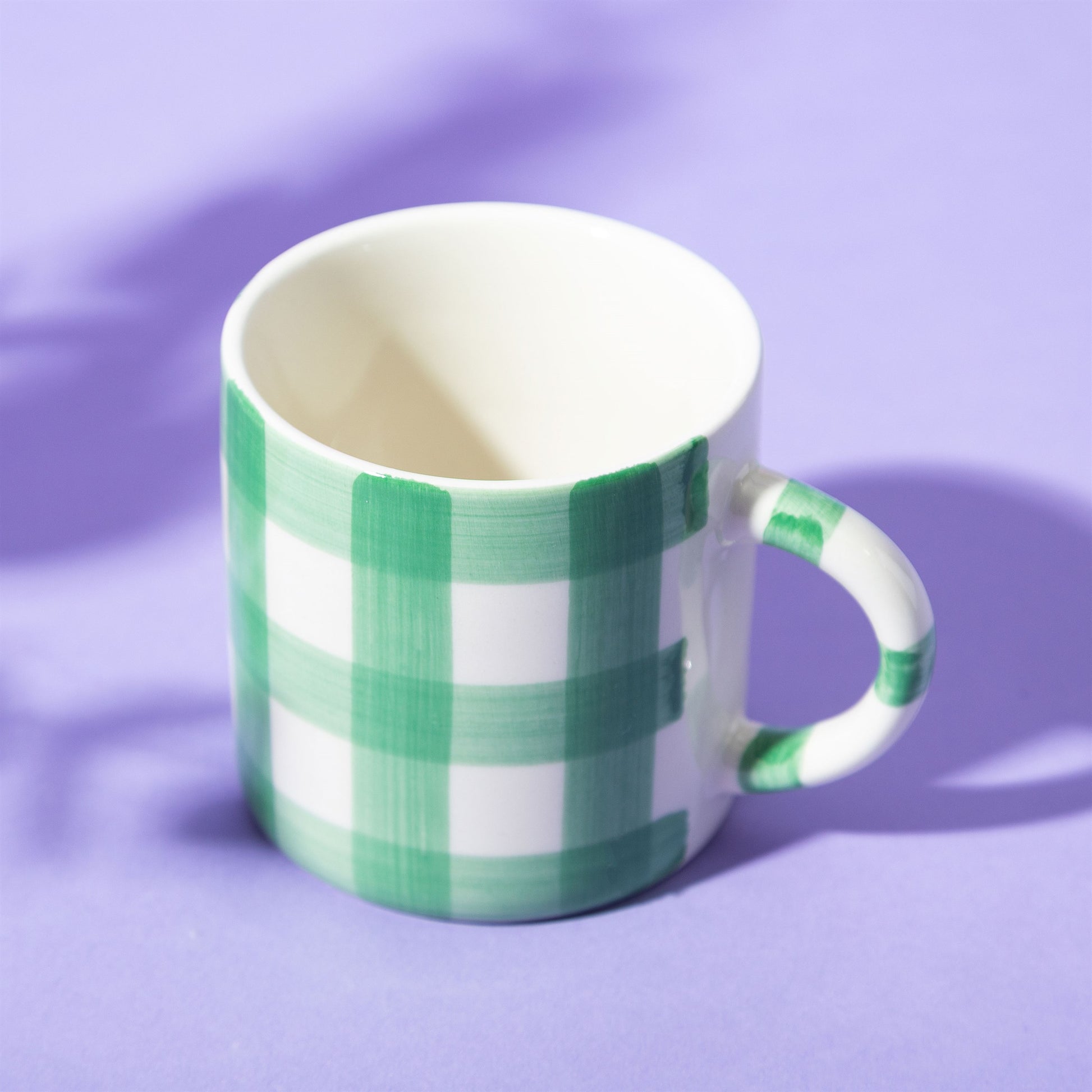 Sass and Belle Gingham Check Mug Green